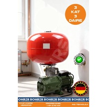 Jet100 Döküm Gövdeli 1 Hp 0.75kw 24l İtalyan Genleşme Tanklı Bahçe Bina Hidrofor Pompa - 3 Kat 3 Dai