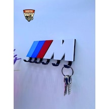 Bmw M Sport Logolu Anahtarlık Askısı 3d - 5 Askılı Dekoratif Motorcu Askısı - 13 Cm