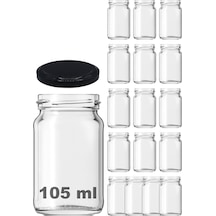 105 Ml Metal Siyah Kapaklı 105 Cc Cam Konserve Kavanoz 16 Adet