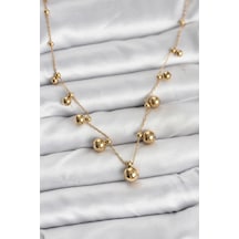 Mey İthalat 316l Çelik Zincir Gold Renk Topçuklu Kolye - Özel Seri Meyeb690892e654b34c88020259cb altın