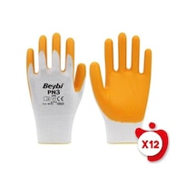 Pn3 Polyester Örme Nitril İş Eldiveni 10 Beden 12 Adet 1 Adet Mavi M