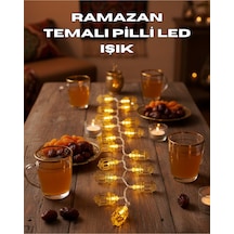 Ramazan Işıkları Pilli Altın Fener Tasarımlı Dekoratif Led Aydınlatma - Altın