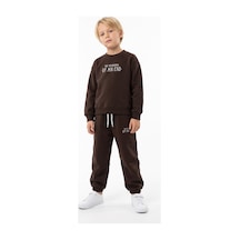Toontoy Kids Toontoy Erkek Çocuk The Begınnıg Baskılı Eşofman Takım Koyu Kahverengi
