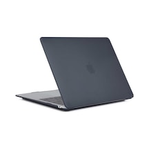 Apple Uyumlu MacBook Air 13.6inç 2022 M2 A2681 Kılıf Kristal Ön Arka Şeffaf Kapak Siyah