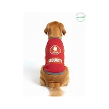 Kırmızı Stop Security Güvenlik Baskılı Kedi Ve Köpek Kıyafeti Tişörtü Elbisesi Xsmall/xs/beden 0