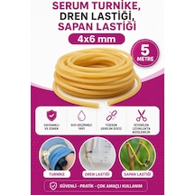 4x6 Mm Serum Turnike Lastiği Dren Sapan Av Lastiği Doğal Kauçuk 5 Metre