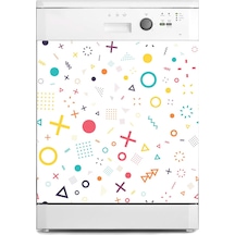 Bulaşık Makinesi Sticker Kaplama Beyaz Eşya Kaplama Geometrik Şekiller