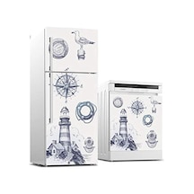 Buzdolabı Ve Bulaşık Makinası Beyaz Eşya Sticker Kaplama Deniz Feneri Pusula Diğer