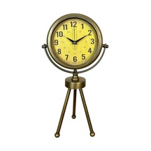 Retro Antique Üç Ayaklı Metal Eskitme Masa Saati Diğer