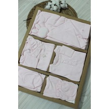 Caramell Barbosa Cute Nakışlı %100 Pamuk Yenidoğan 10'lu Hastane Çıkışı 56-62cm Pembe