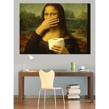 Tuvalet Kağıdı Ve Mona Lisa Dekoratif Kanvas - Mdf Ahşap Tablo