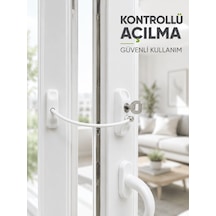 Beyaz Kablolu Pencere Kilidi Anahtarlı Güvenlik Sistemi Çocuk Kor Çok Renkli