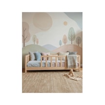 Kfb610 Doğal Ahşap Montessori Çocuk Karyolası 80x160 Cm Bej