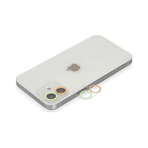 Apple Uyumlu iPhone 11 Renkli Kamera Lens Koruma Cam - Turuncu-yeşil Düz Renkli