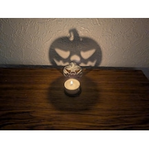 Cadılar Bayramı Minik Led Mumluk 12cm Bal Kabağı