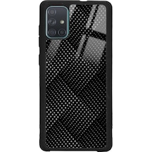 Samsung Uyumlu A71 Black And Gray Tasarımlı Glossy Telefon Kılıfı Siyah