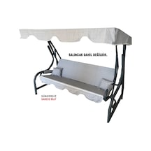 3 Kişilik Salıncak Minder Seti Süngersiz Kılıfı Gri Bahçe Minderi (547462062)