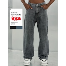 Jocks Erkek Geniş Düz Baggy Kot Pantolo 332498963 Gri