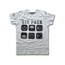 Six Pack Erkek Kısa Kollu T-Shirt - Ekru Çok Renkli