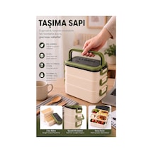 Yeşil Beslenme Kutusu 3 Bölmeli 1 Adet 3 Bölmeli Beslenme Kabı Yemek Saklama Kabı Taşınabilir Lunch Box Okul