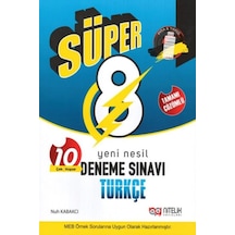 Nitelik Yayınları 8. Sınıf Türkçe Süper 10'lu Deneme Sınavı