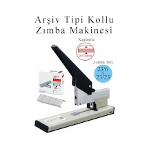 Büyük Boy Zımba Makinesi 1 Adet Arşiv Tipi Zımba Makinası 240 Yaprak Kapasiteli Zımba Teli Hediyeli Kollu Zımba Makinası