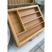 Bambu Çekmece İçi Kaşıklık - Kaşık Çatal Bıçak Düzenleyici Bambu