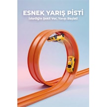 Turuncu Esnek Yarış Pisti 4.5 Mt Oyuncak Araba Pisti Aksiyon Parkuru Esnek Oyuncak Yol