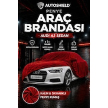 Audi A3 Sedan Penye Araç Brandası Kumaş Garaj Brandası Oto Koruma Örtüsü Kırmızı