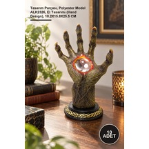 10 Adet Polyester El Tasarımı Tasarım Parçası, Polyester Model Alk2326, El Tasarımı Hand Design , 18.2x15.8x25.5 Cm