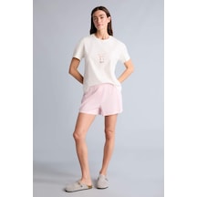 Defacto Regular Fıt Elastik Bel Kısa Kollu 2li Açık Pembe Pijama Takım G9857ax26smpn648 Pembe-pn648