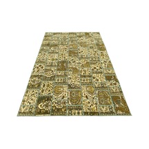 El Dokuma Bünyan Halısı Patchwork 185x260 Yeşil %100 Yün Halı Yeşil