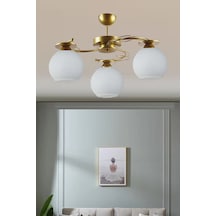 Modern İlay Camlı Avize Salon Oturma Yatak Odası Dörtlü Avize Siyah