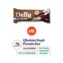 Delly Cappuccino Aromalı Çikolata Kaplı Yüksek Protein Bar 12 x 40 G