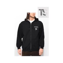 Tarzsokak Trasher Skate Sweatshirt Fermuarlı Hırka Siyah