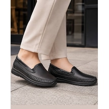 Forelli Laden-g Kadın Siyah 36-41 Deri Comfort Ayakkabı