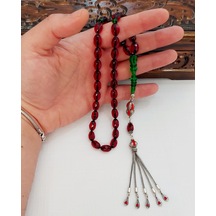 Turgut Aydemir Usta Çift Renk Fesata Kesim Ateş Kehribar Tesbih