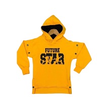 İrem Çocuk Giyim Erkek Çocuk Future Star Yazılı Çıtçıt Detaylı Sarı Renk Kapüşonlu Sweatshirt Sarı
