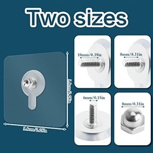24 Adet Yapışkan Vida, Yapışkan Kanca, Sihirli Kanca, Delmeden Duvara Sabitleme, Şeffaf, Su Geçirmez Vida, Kendinden Yapışkanlı Vida, Banyo, Mutfak, Duş, Depo Odası İçin 8/10 Mm