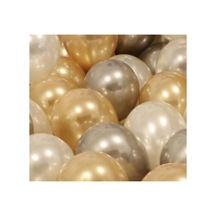 50 Adet Metalik Kaliteli Gold-gümüş-beyaz Karışık Uçan Balon Diğer