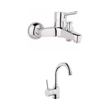 Inventa Delta Lavabo Bataryası + Aç Kapa Banyo Bataryası Krom