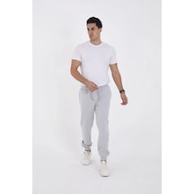 Zenna Tarz Unisex Kışlık Üç İplik Lastikli Eşofman Pantolon - Gri