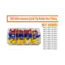 260 Parça Maasco Izoleli Çatal Terminal Pabuç - Kablo 1.5-6 Mm