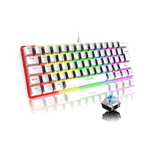 Tk-04 Mekanik Klavye Rgb Işıklı Kablolu Q Klavye 12 Işık Modu Blue Switch Oyuncu Klavyesi
