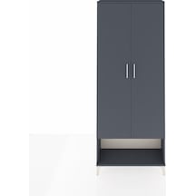 Arges Dolap 2 Raflı 2 Kapaklı Tek Askılı 88x30x221 Antrasit-antrasit Aytası
