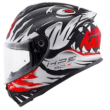 Gıvı 50.x Sharkbıte Fullface Motosiklet Kaskı Mat Siyah - Kırmızı - Beyaz