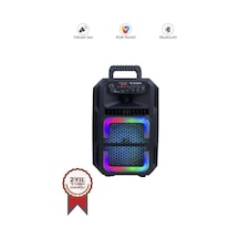 Bluetooth Hoparlör Rgb Işıklı Mikrofonlu Kumandalı Hoparlör D25 Siyah