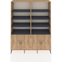 Hyperion Gardrop 10 Raflı 4 Kapaklı 176x44x221 Çam-çam/antrasit Çam/antrasit