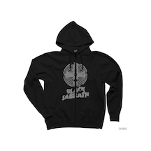 Black Sabbath Band Cross Paranoid Siyah Fermuarlı Kapşonlu Sweatshirt