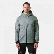 Tech Hooded Midlayer Jacket - Grey Melang - Xl Gri